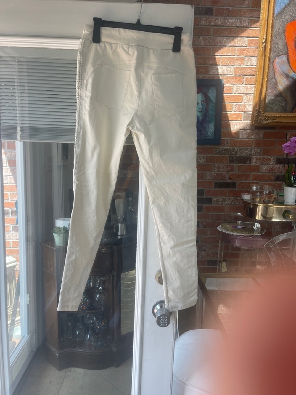 Cream Drawstring Pants - Picture 3 of 4